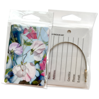 Bag tag Sweet peas by Frickum ART